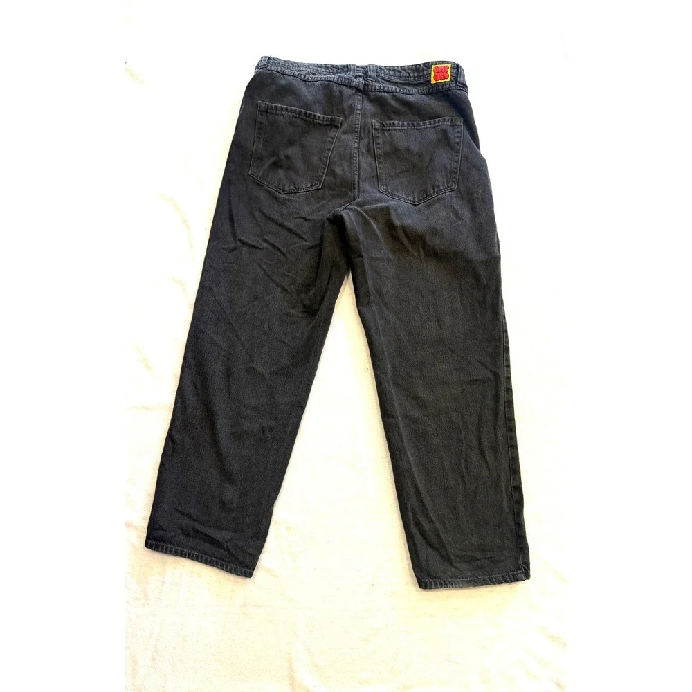 Empyre Relaxed Fit Jeans Mens 34 Faded Black Denim Skate Straight Leg Pants